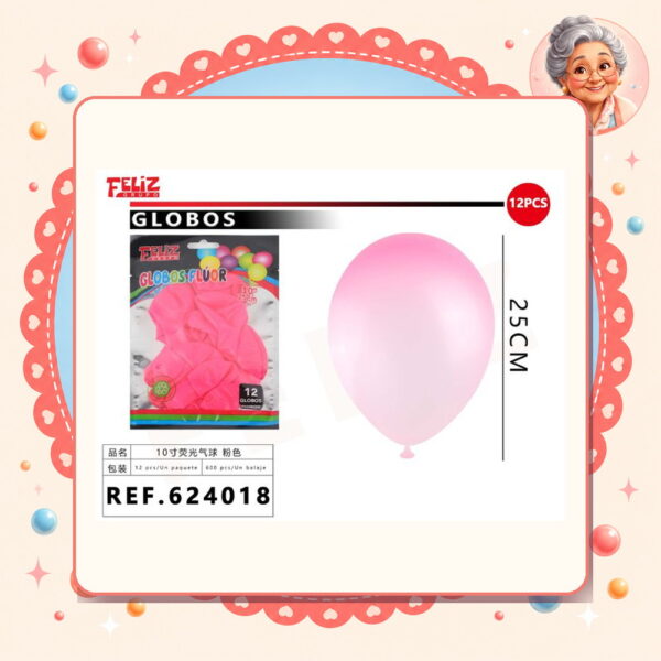 Globos Fluor Rosado Feliz Ref. 624018