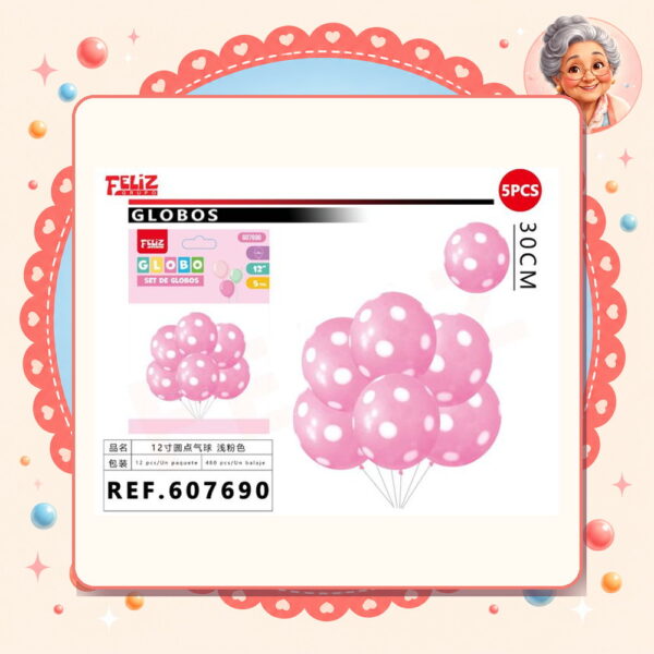 Rosado Claro con Puntos Feliz Ref. 607690
