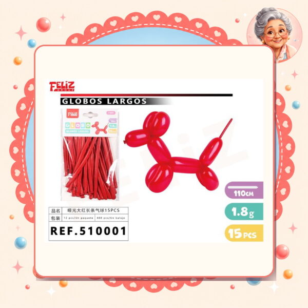la-icha-04282 Largos Rojo Feliz Ref. 510001