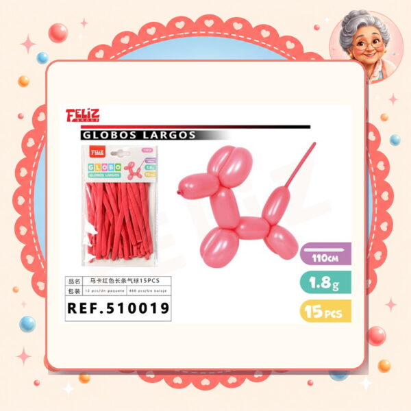 Largos Macarron Rojo Feliz Ref. 510019