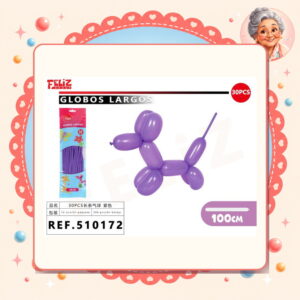 la-icha-04301 Globos Largos Purpura Feliz Ref. 510172