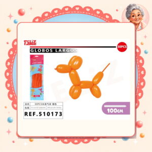 la-icha-04302 Globos Largos Naranja Feliz Ref. 510173