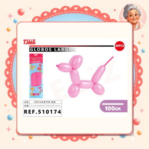 la-icha-04303 Globos Largos Rosa Feliz Ref. 510174