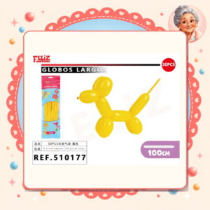 la-icha-04306 Globos Largos Amarillo Feliz Ref. 510177