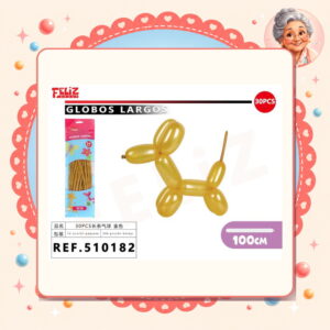 la-icha-04310 Globos Largos Dorada Feliz Ref. 510182