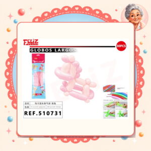 la-icha-04313 Globos Largo Pastel Rosado Feliz Ref. 510731