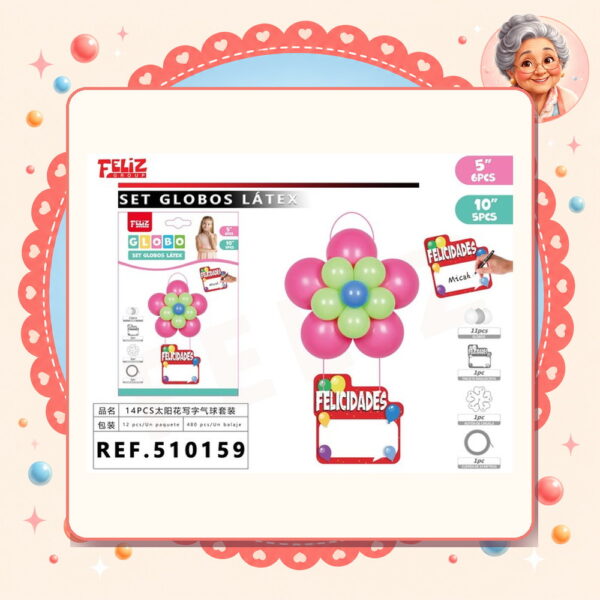 Globos Latex Rosa Feliz Ref. 510159