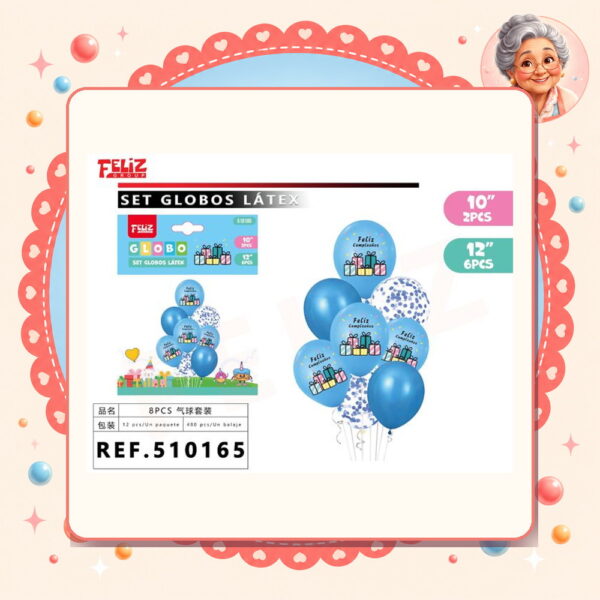 Globos Latex Azul Feliz Ref. 510165