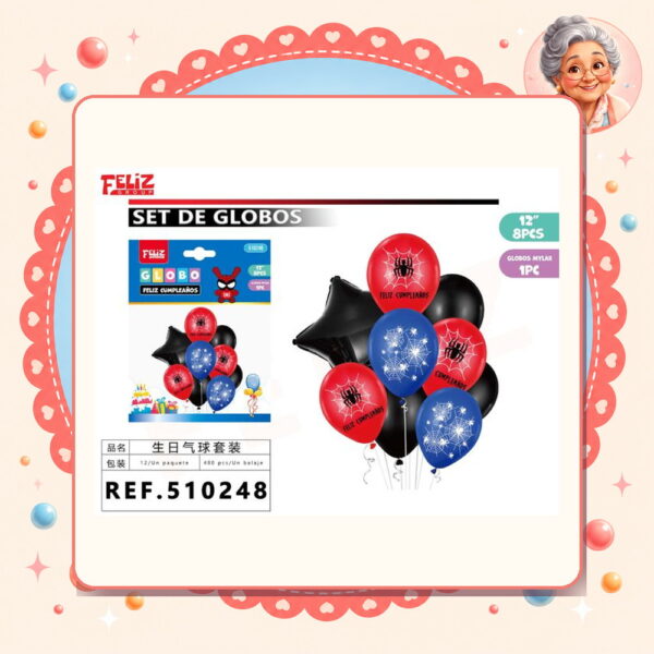 De Globos F.cumple Spiderman Feliz Ref. 510248