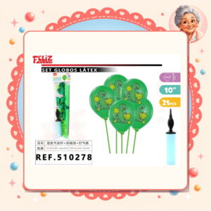 la-icha-04358 Globos/dinosaurio+soportes+inflador Feliz Ref. 510278
