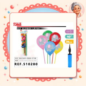 la-icha-04360 Globos/elefante+soportes+inflador Feliz Ref. 510280