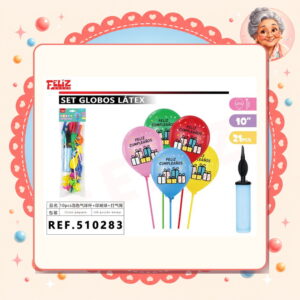 la-icha-04363 Globos/cumpleano+soportes+inflador Feliz Ref. 510283