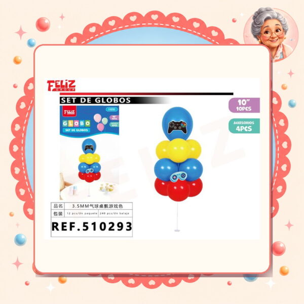 Soporte+globos Consola de Juego Feliz Ref. 510293