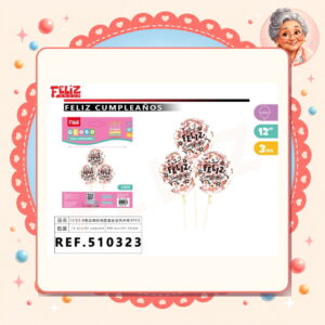 la-icha-04380 Cumpleanos con Lentejuelas Rosado 3pcs Feliz Ref. 510323