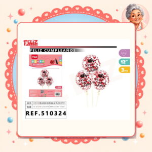la-icha-04381 Cumpleanos con Lentejuelas Rojo 3pcs Feliz Ref. 510324