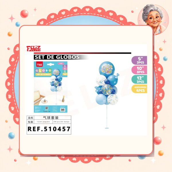 De Globos con Soporte Feliz Ref. 510457