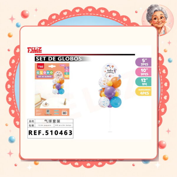 De Globos con Soporte Feliz Ref. 510463