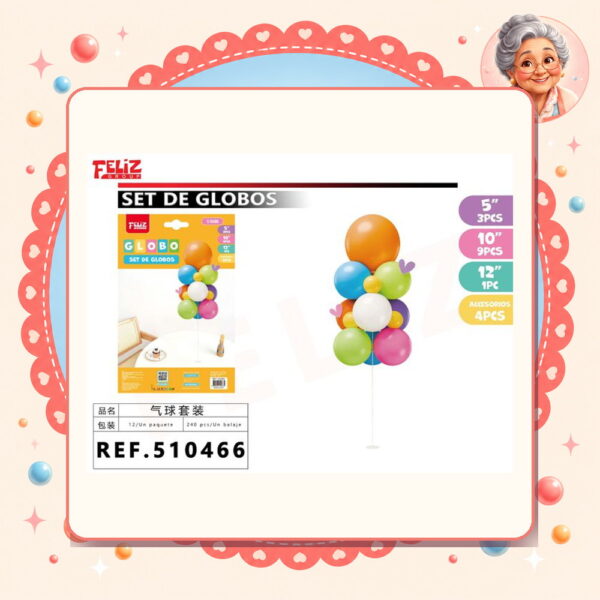 De Globos con Soporte Feliz Ref. 510466