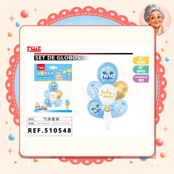 De Globos Baby Boy Feliz Ref. 510548