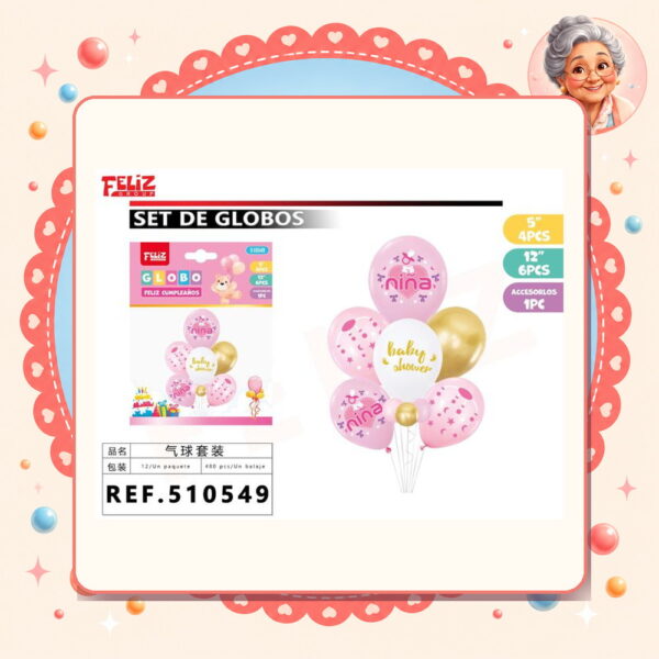 De Globos Baby Girl Feliz Ref. 510549