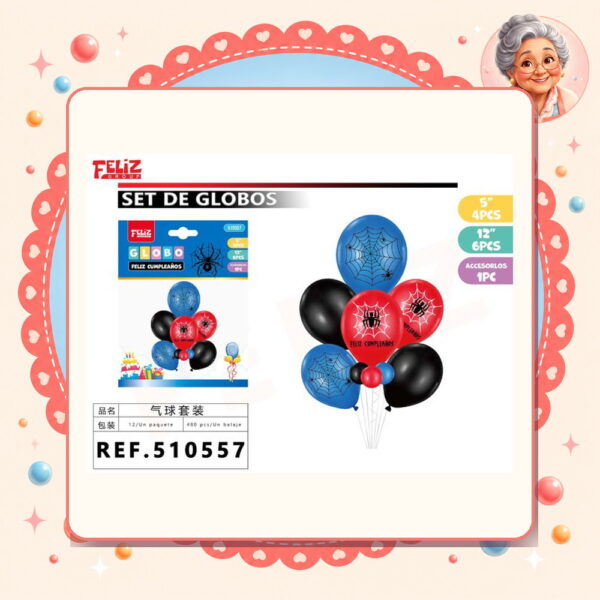 De Globos F.cumple Spiderman Feliz Ref. 510557