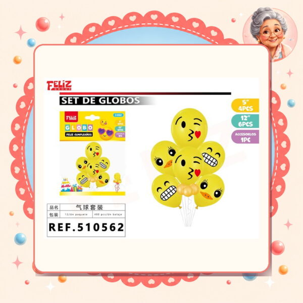 De Globos Emojis Feliz Ref. 510562