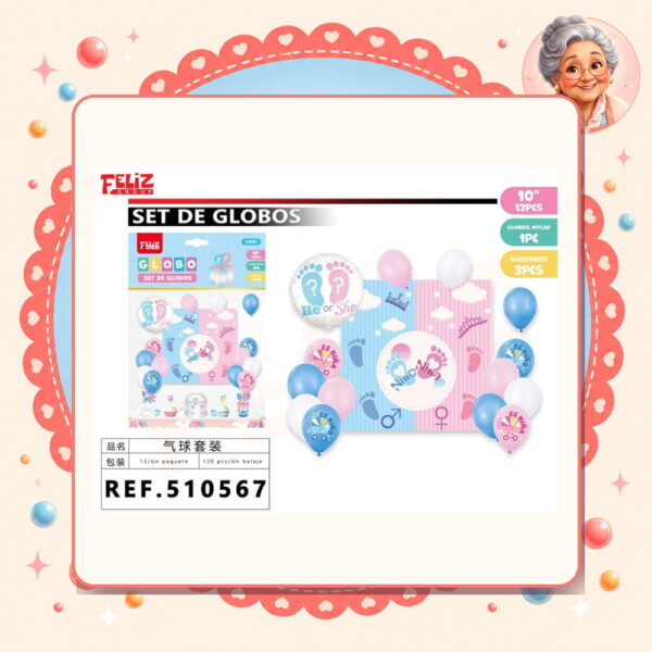 De Globos+fondo Baby Shower Feliz Ref. 510567