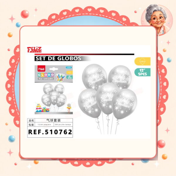 Globos Letras F.cumpleanos Plateado Feliz Ref. 510762
