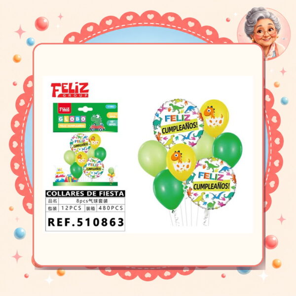 De Globos F.cumple Donosaurio Feliz Ref. 510863