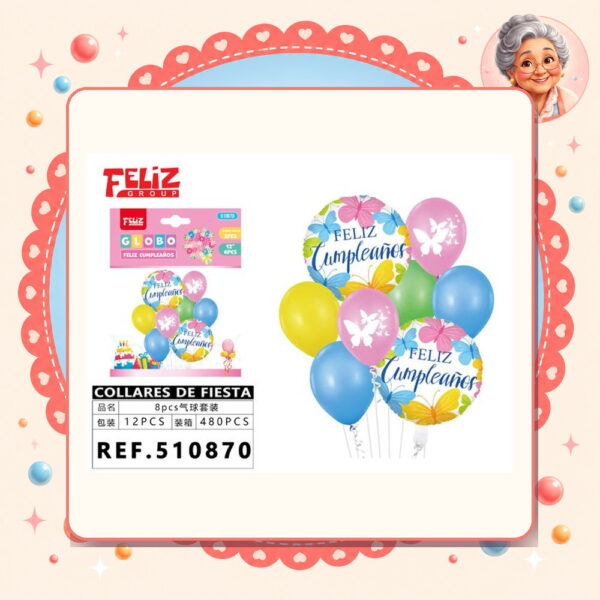 De Globos F.cumple Mariposa Feliz Ref. 510870