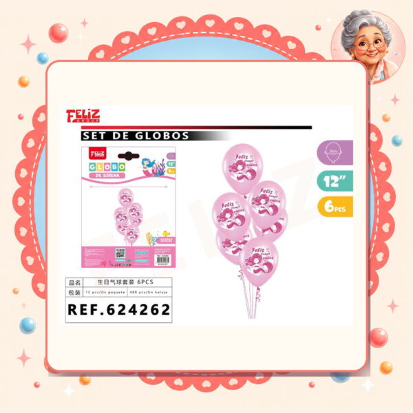 De Globos Rosado Feliz Ref. 624262