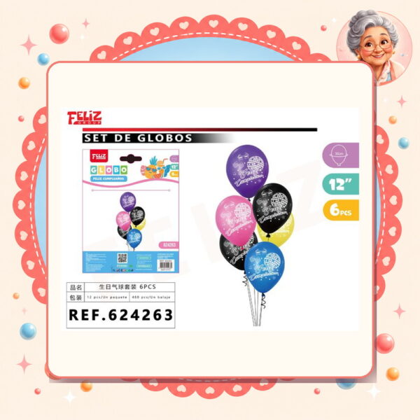 la-icha-04457 De Globos Colores Feliz Ref. 624263