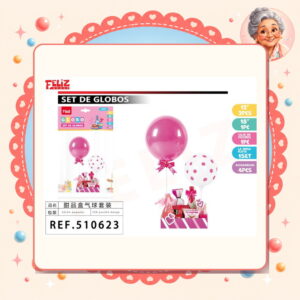 la-icha-04529 Caja&globos para Pasteles Rosado Feliz Ref. 510623