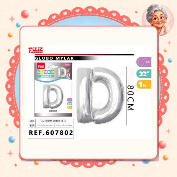 Plateado D Feliz Ref. 607802