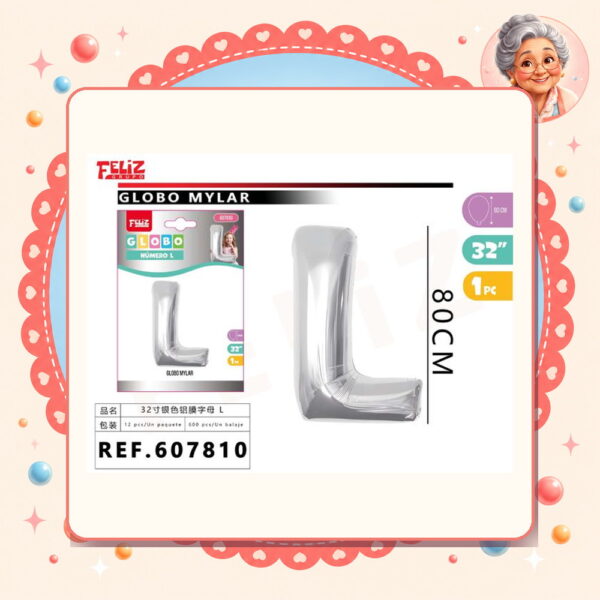 Plateado L Feliz Ref. 607810