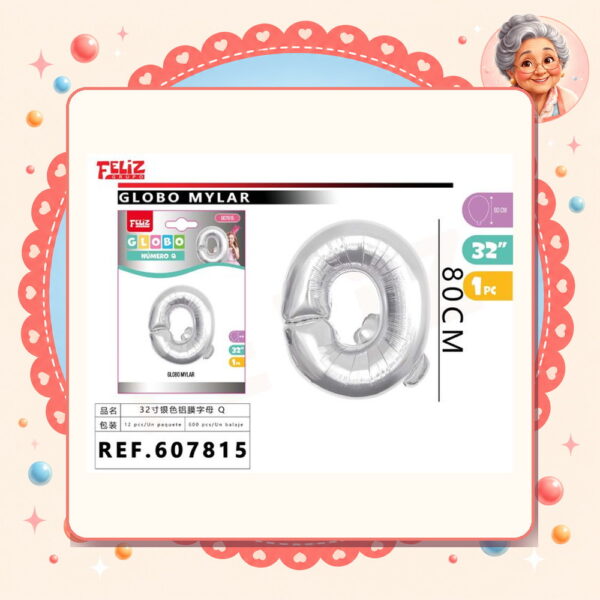 Plateado Q Feliz Ref. 607815