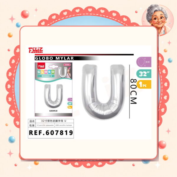 la-icha-04701 Plateado U Feliz Ref. 607819