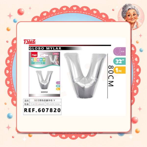 Plateado V Feliz Ref. 607820