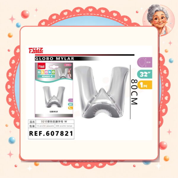 Plateado W Feliz Ref. 607821