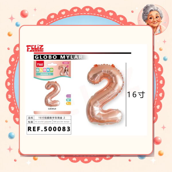 Metal Numero 2 Feliz Ref. 500083