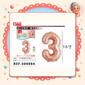 la-icha-04714 Metal Numero 3 Feliz Ref. 500084