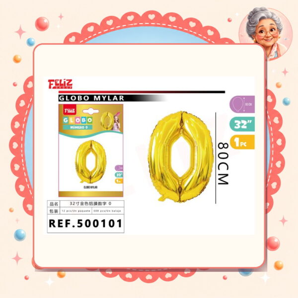 Mylar Dorado 0 Feliz Ref. 500101