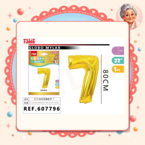 la-icha-04737 Mylar Dorado 7 Feliz Ref. 607796