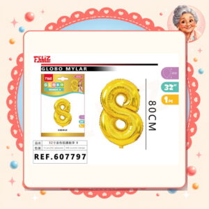 la-icha-04738 Mylar Dorado 8 Feliz Ref. 607797