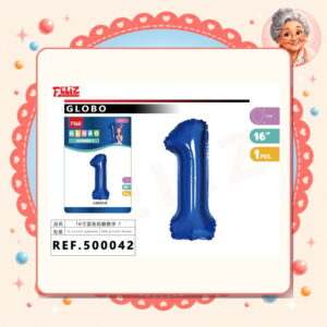 la-icha-04755 Globo Aluminio Azul1 Feliz Ref. 500042