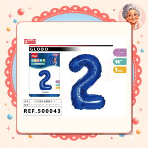 la-icha-04756 Globo Aluminio Azul2 Feliz Ref. 500043