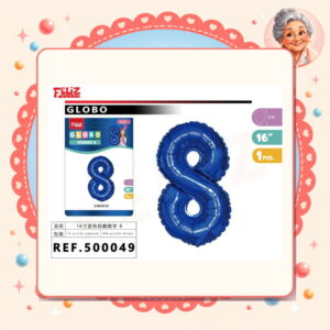la-icha-04762 Globo Aluminio Azul8 Feliz Ref. 500049