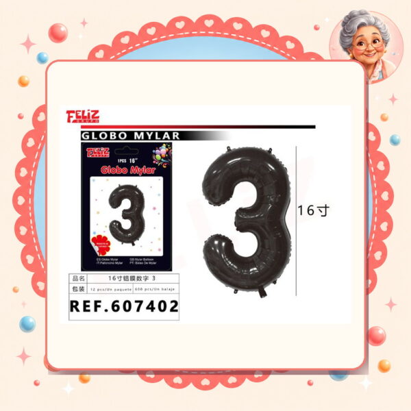 3 Negro Feliz Ref. 607402