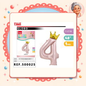 la-icha-04815 X 127cm 48pulgadas Globo Aluminio 4 Rosa Feliz Ref. 500025