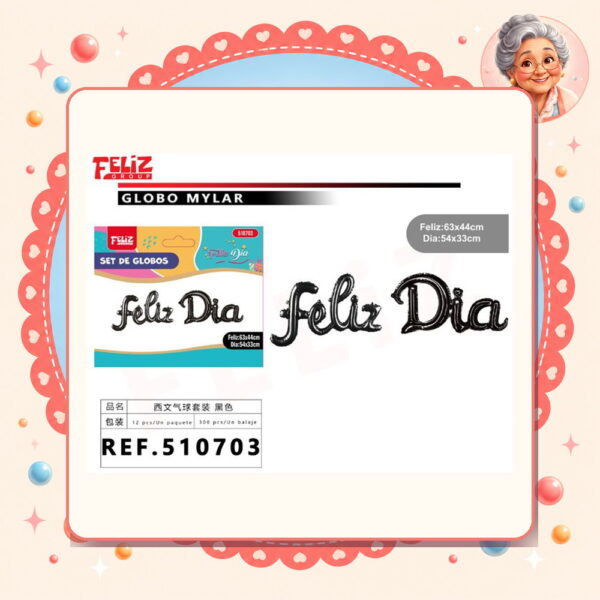 Letras Feliz Dia Negro Feliz Ref. 510703